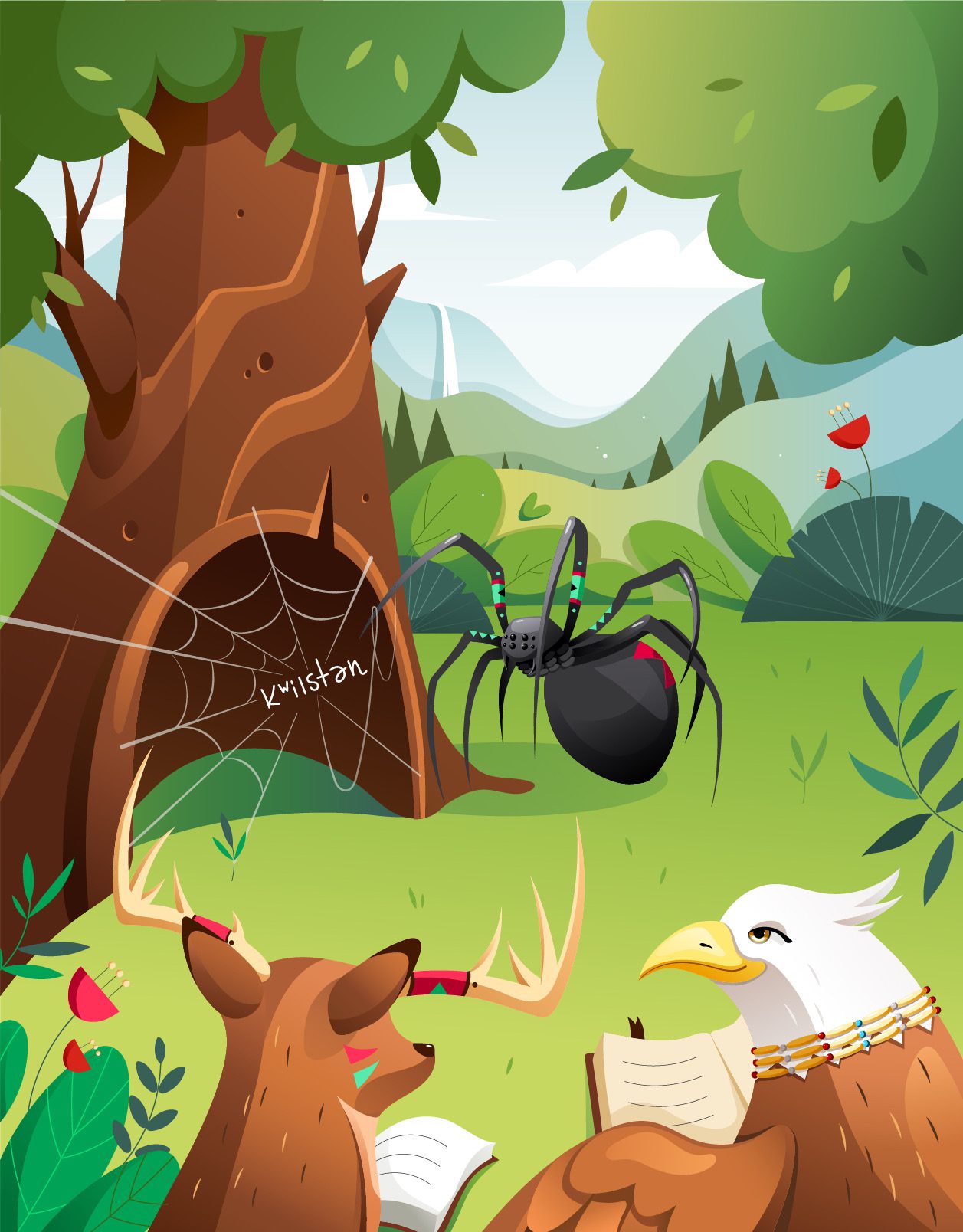 EAE4DD7D-188C-436F-BCC5-88935C8F9EDF Spider gives a lesson on communication to Deer and Eagle